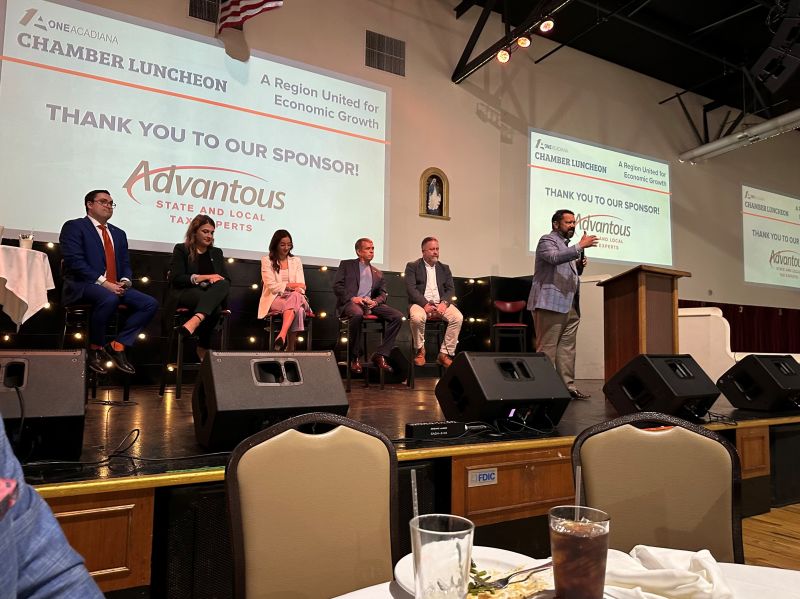 Jason DeCuir giving remarks at a luncheon